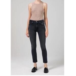 Citizens of Humanity Jeans Women's 28 Black Ella Slim Crop Mid Rise